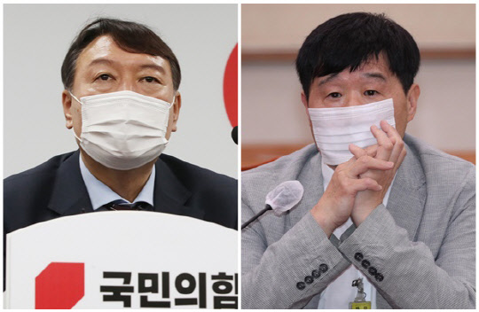 윤석열(왼쪽) 전 검찰총장과 서민 단국대학교 의과대학 교수. 연합뉴스